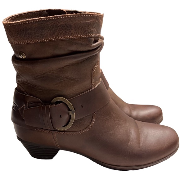 PIKOLINOS Shoes - Pikolinos Brujas Brown Leather Slouchy Ankle Boots Size 37